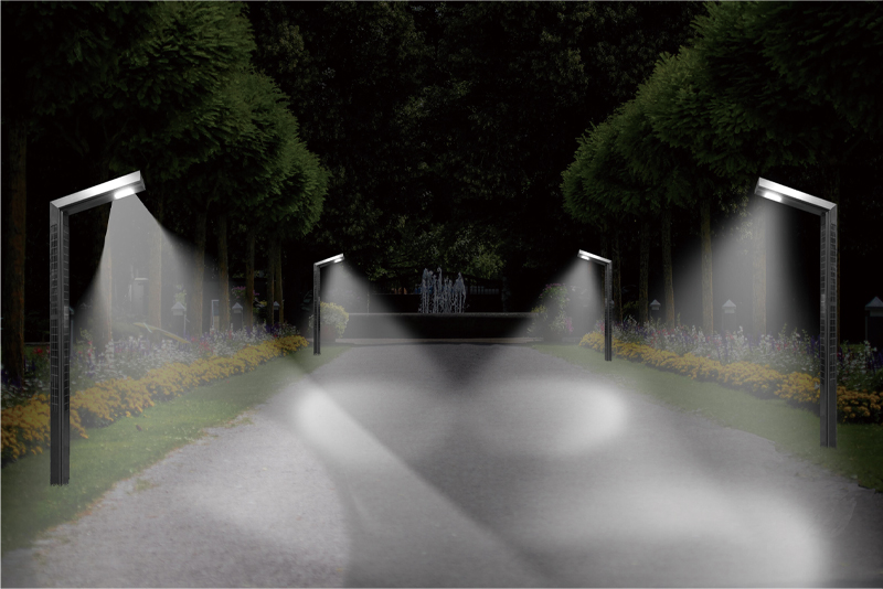 20W Solar Garden Light With Wrap Solar Panel On Pole 2FSG069-NEWLIGHT ENERGY