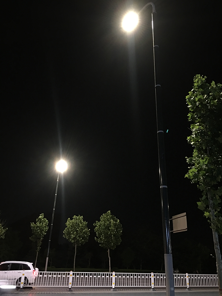 120W-150W Vertical Solar Light Pole With Flexible Solar Panel On Pole-NEWLIGHT ENERGY
