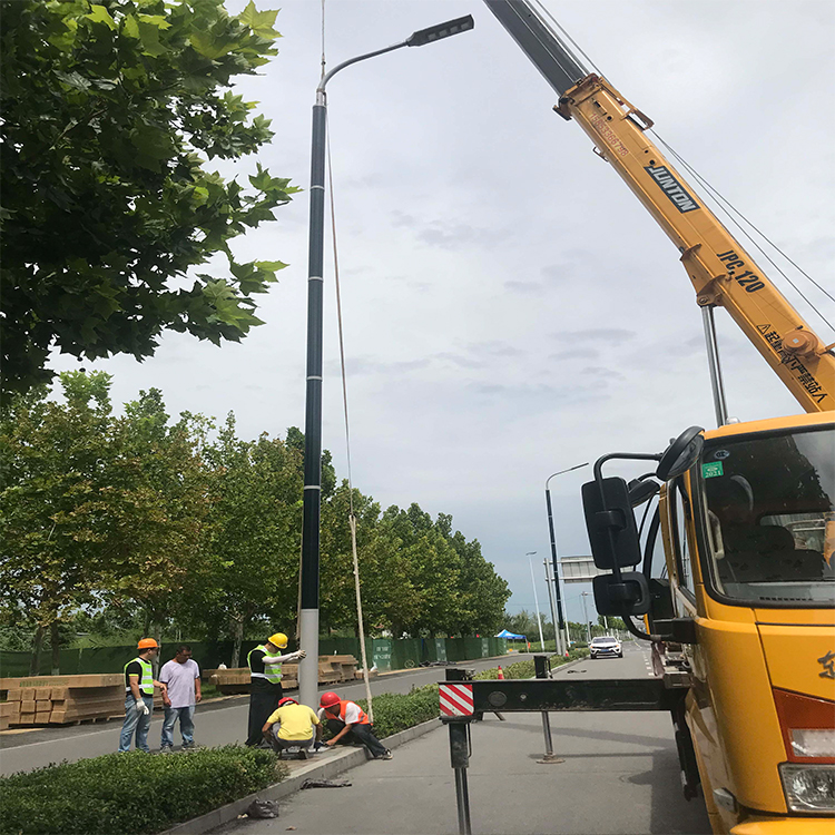 120W-150W Vertical Solar Light Pole With Flexible Solar Panel On Pole-NEWLIGHT ENERGY