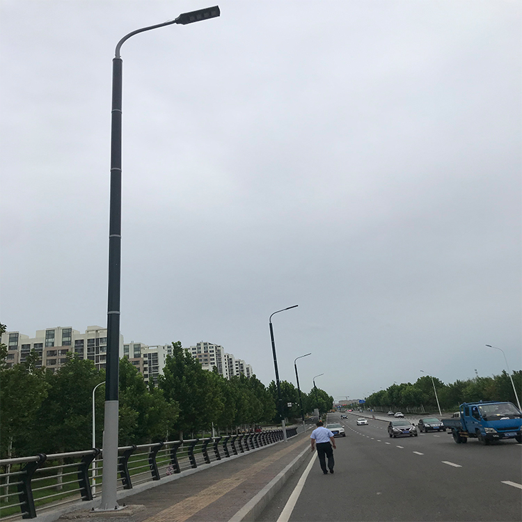 120W-150W Vertical Solar Light Pole With Flexible Solar Panel On Pole-NEWLIGHT ENERGY