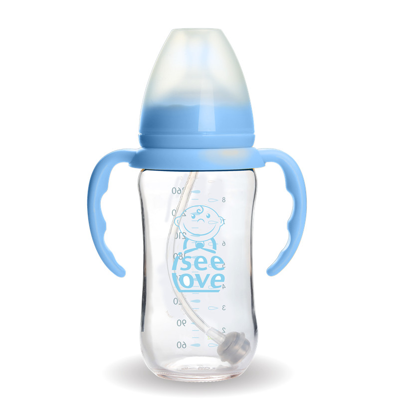 Yeni doğan borosilikat cam bebek şişe