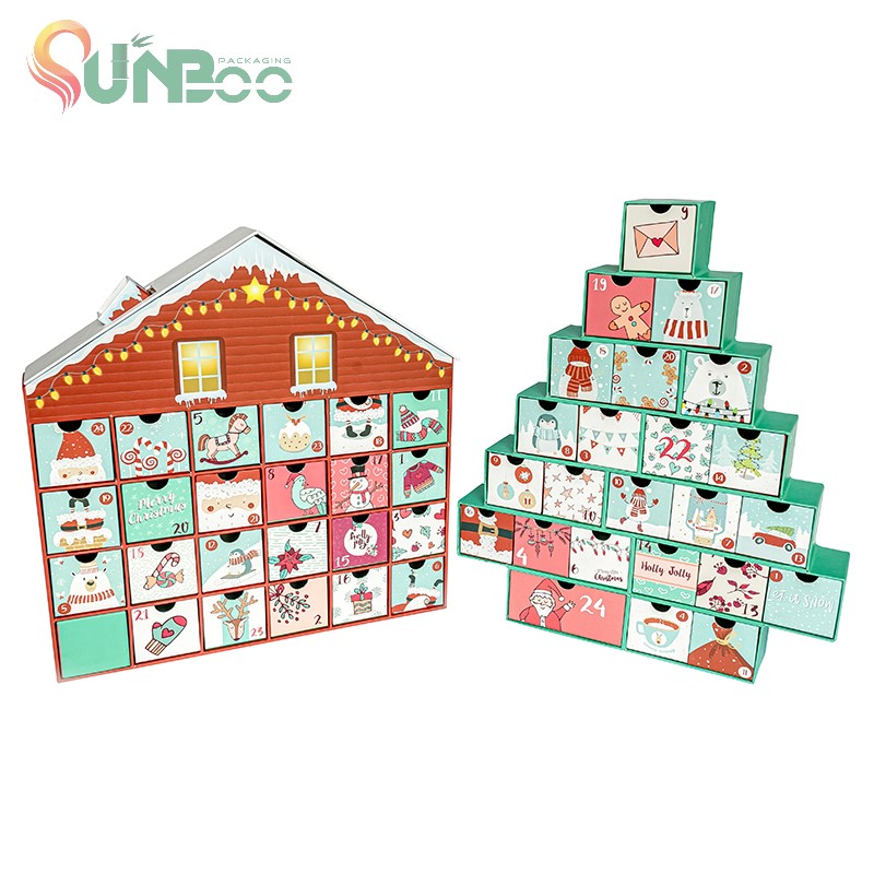 Ev ve Ağaç Tarzı Güzel Noel Hediyesi Kutusu-SP-Box067