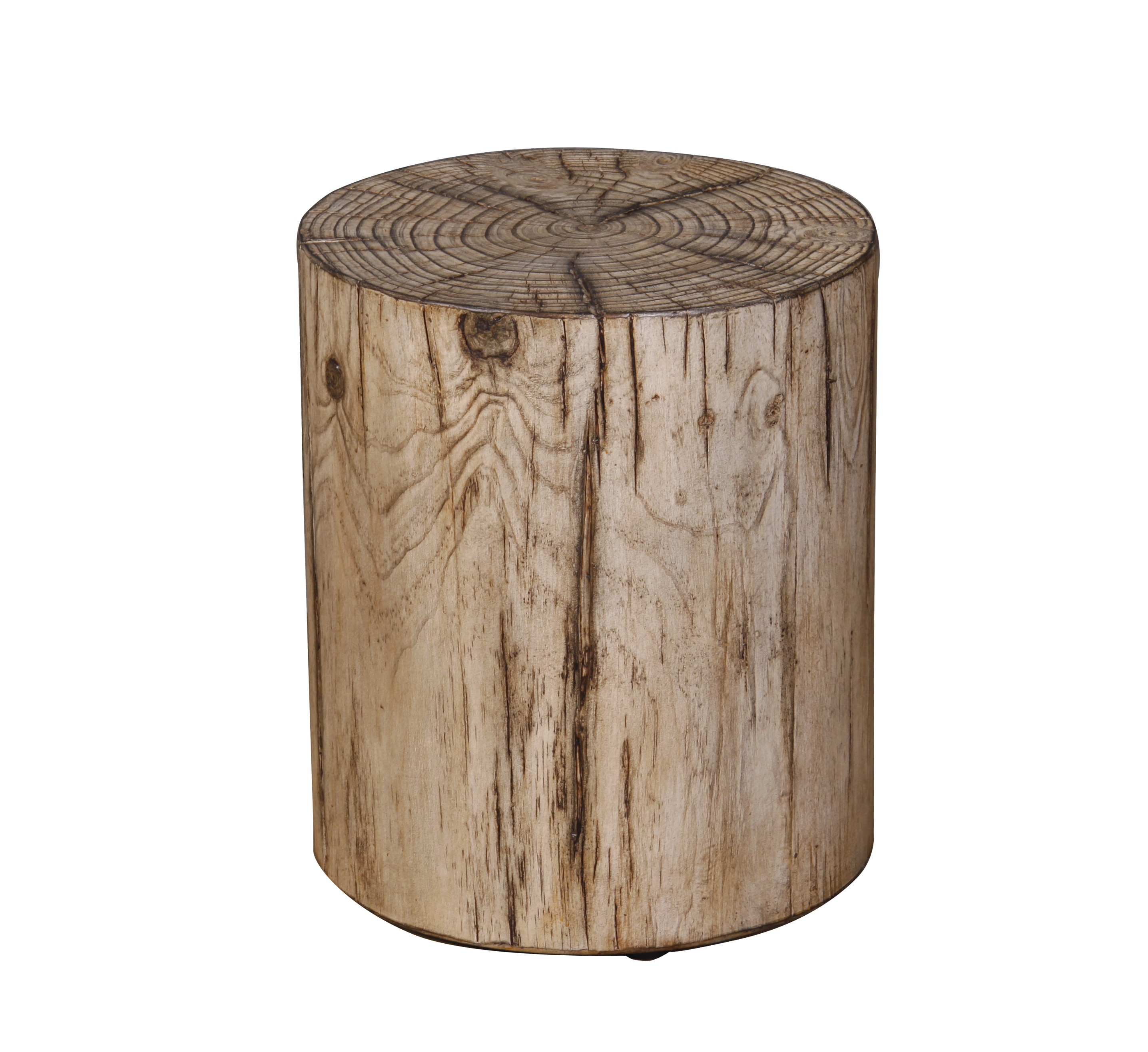 Faux-Wood Accent Stool