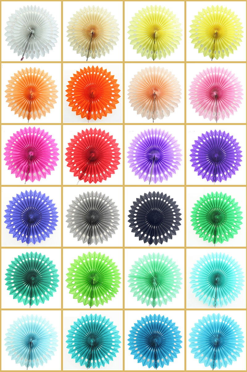 Doku Kağıdı Kesme Kağıt Hayranları Pinwheels Asılı Dekorasyon Doğum Günü Düğün Süslemeleri Için Bebek Duş 6 Tasarımlar 24 Renkler
