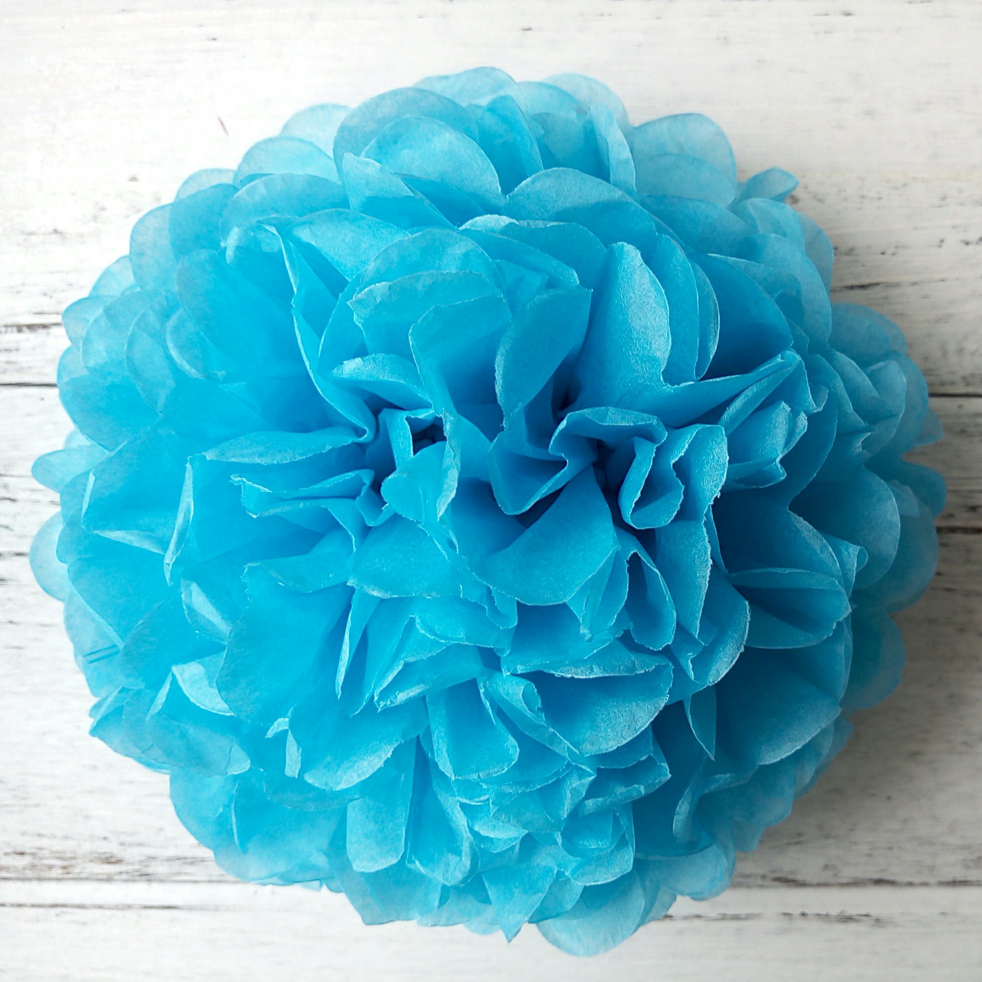 Umiss Doku Kağıt Çiçekler Mavi Kağıt Pom Poms Doğum Günü Düğün Gelin Duşları Noel Günü Süslemeleri Için