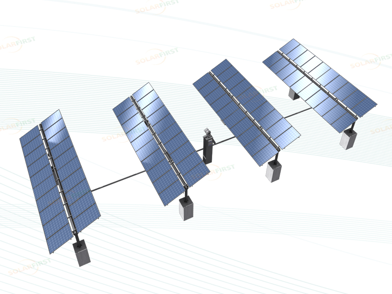 Bağlantı sıra yatay tek eksenli izleyici güneş takip sistemi