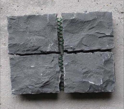 Doğal Siyah Bazalt Driveway Parfaf Taş / Arnavut kaldırımı Taş Küpleri 10x10x5