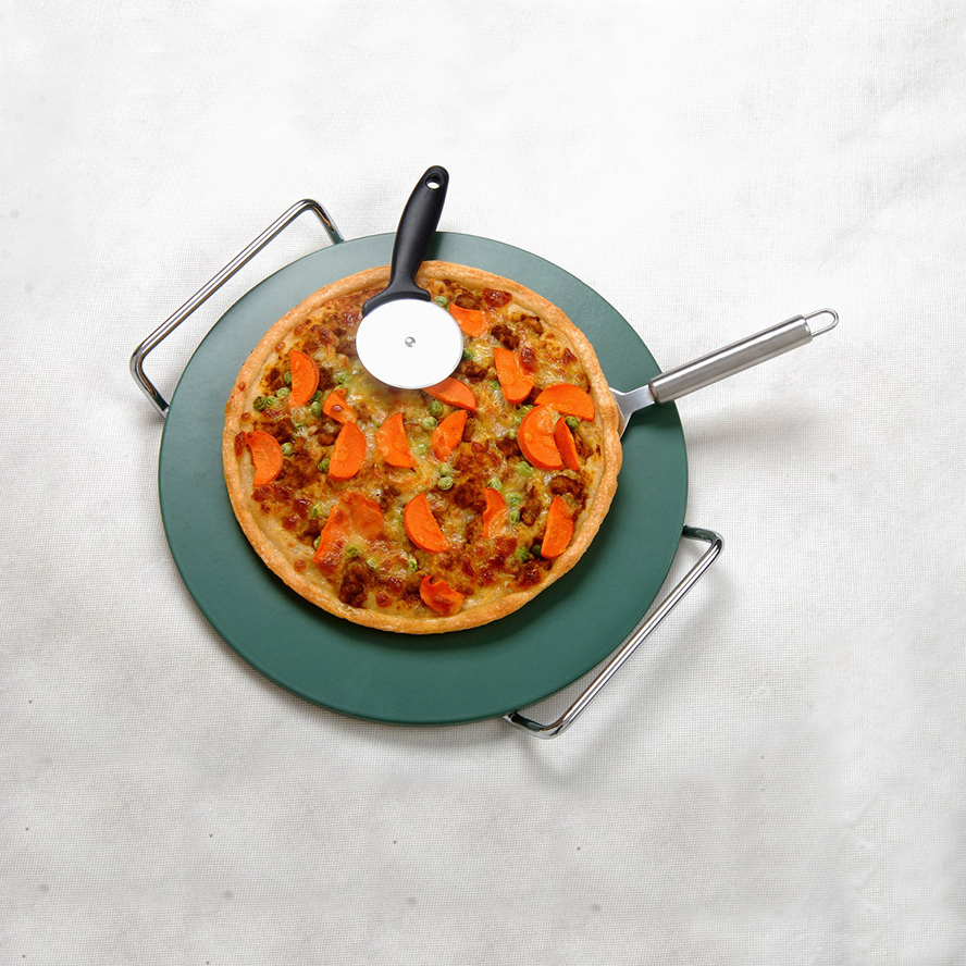 Fiber Taş Klasik Ahşap Tahıl Ateş Çukuru Yuvarlak Şekil Pizza Fırını Izgara Taş Pişirme için