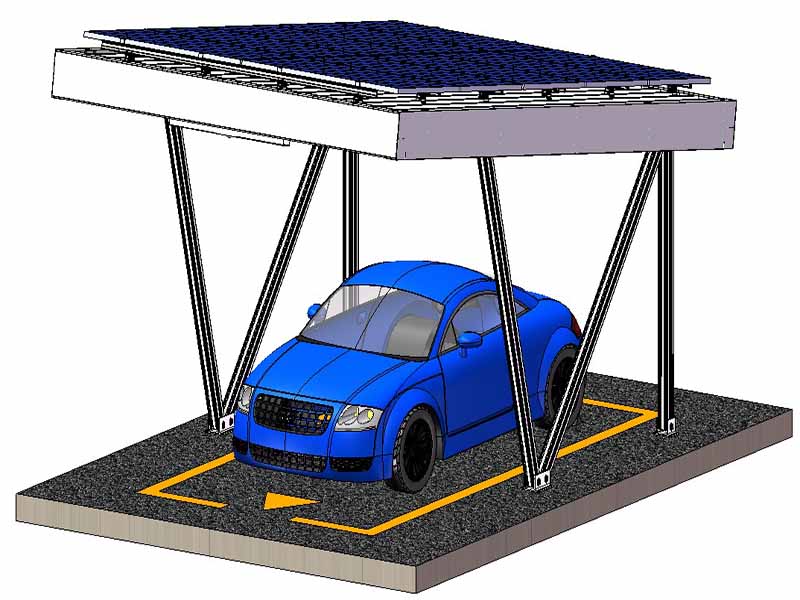 N tipi su geçirmez güneş carport montaj sistemi