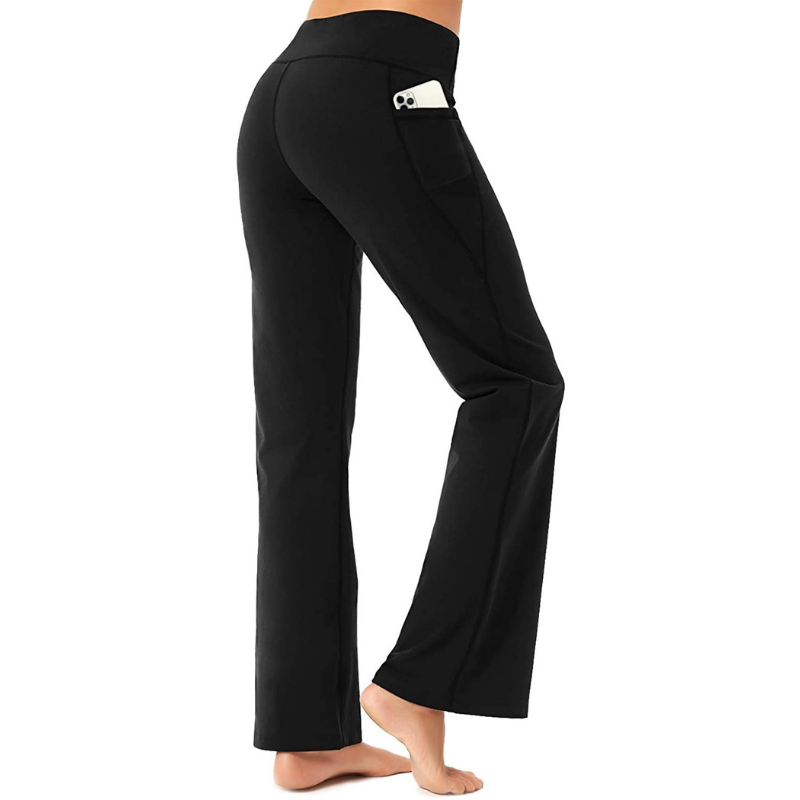 Kesintisiz Yumuşak kadın Bootcut Yoga Pantolon Capris 3 Cepli Lounge Çiçek Baskı