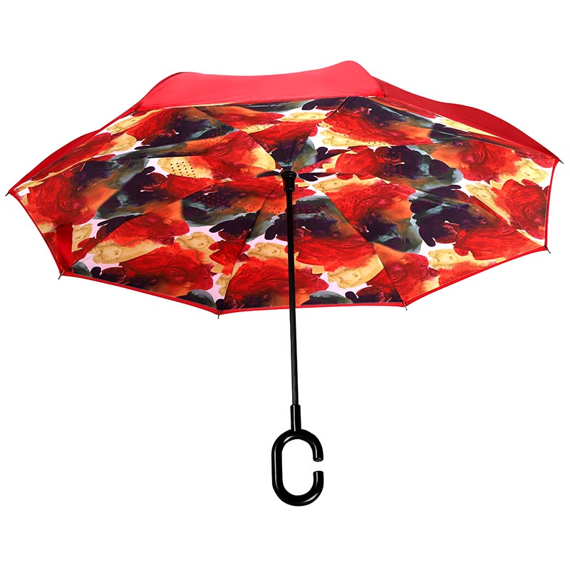 Kompakt baskı tersi şemsiye özel