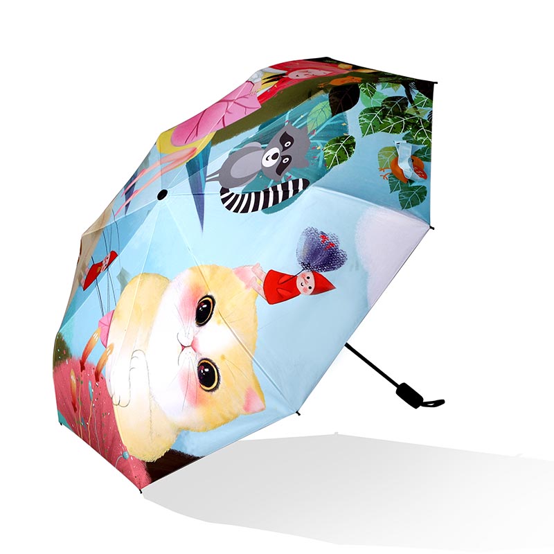 Küçük Otomatik Rüzgar Geçirmez Katlanır Şemsiye Tasarımı