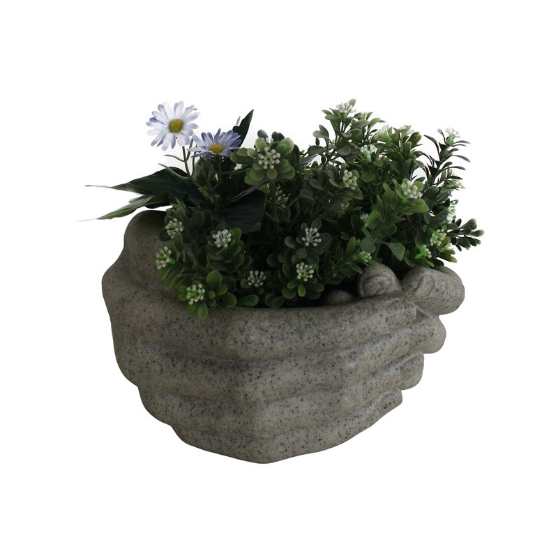 OEM & ODM Bahçe Dekor Kumtaşı El Yapımı Eller Şekil Flowerpot
