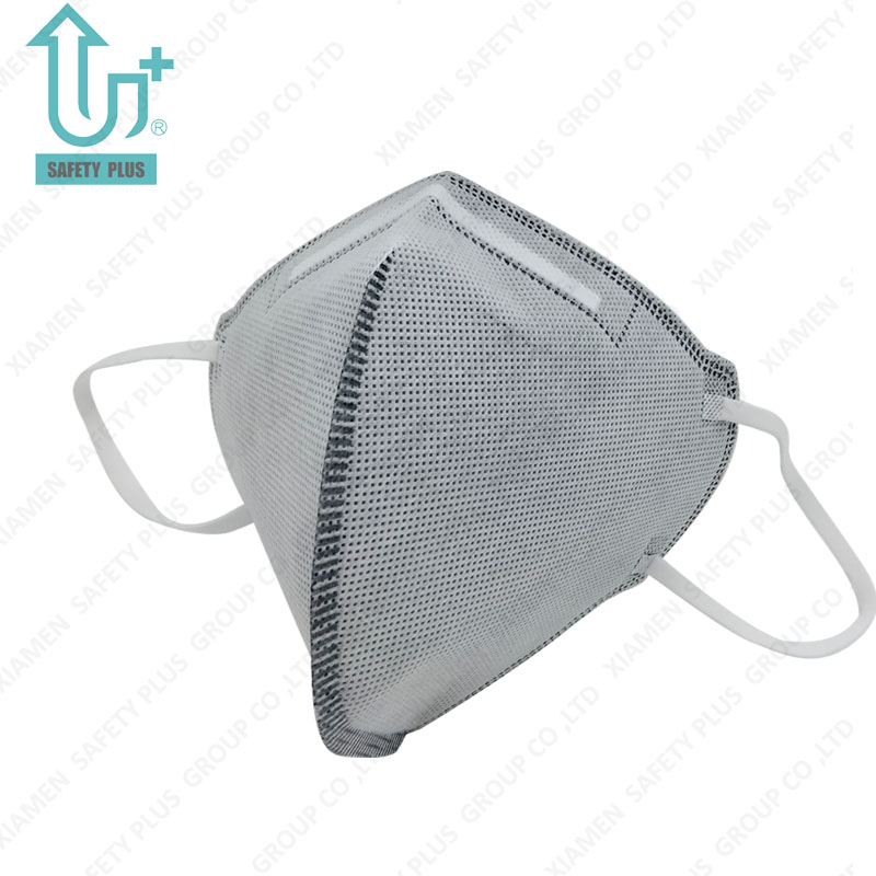 Nefes alabilen ve rahat dokumasız kn95 aktif karbonlu katlanabilir maske 4 katlı tek kullanımlık yüz maskesi