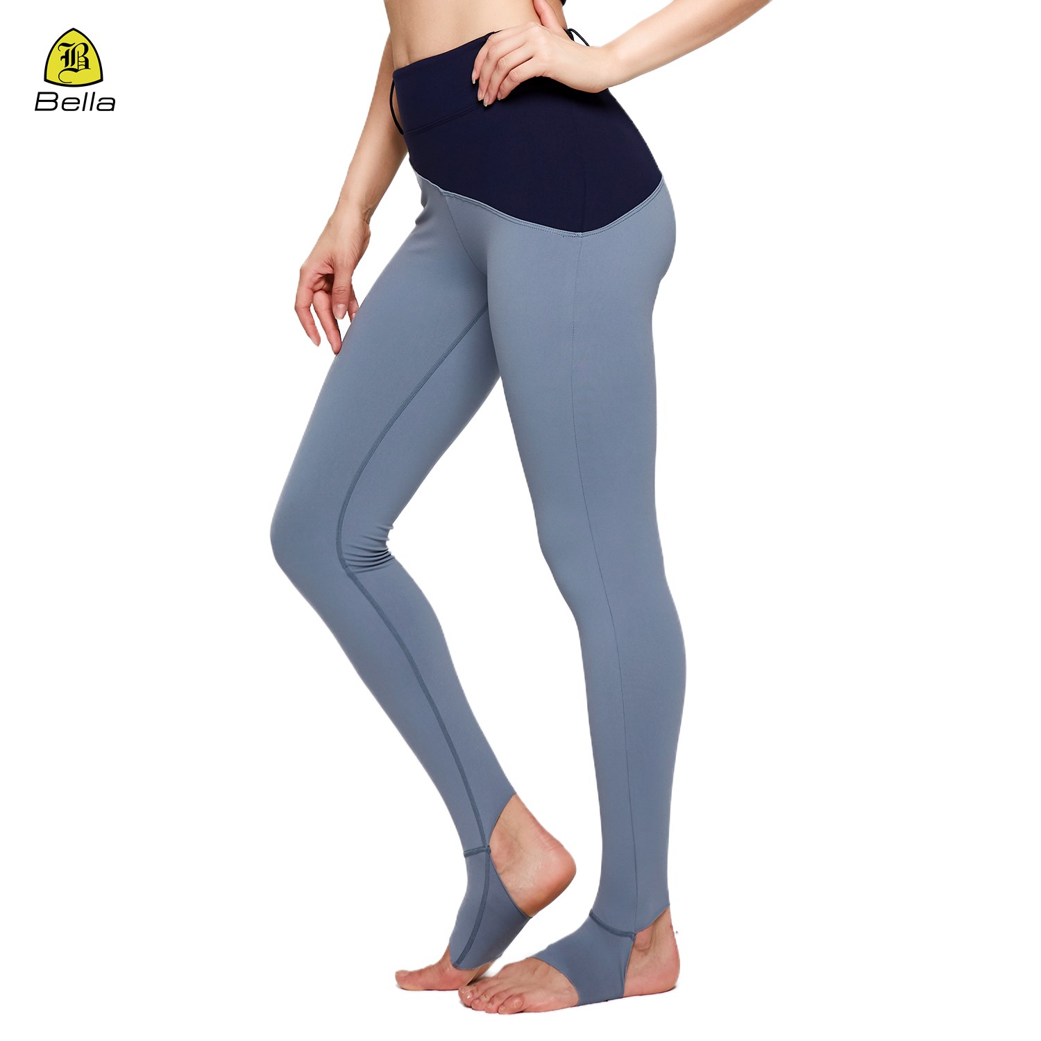 Kemer tokası tasarımı rahat yumuşak sıkıştırma yoga pantolonu