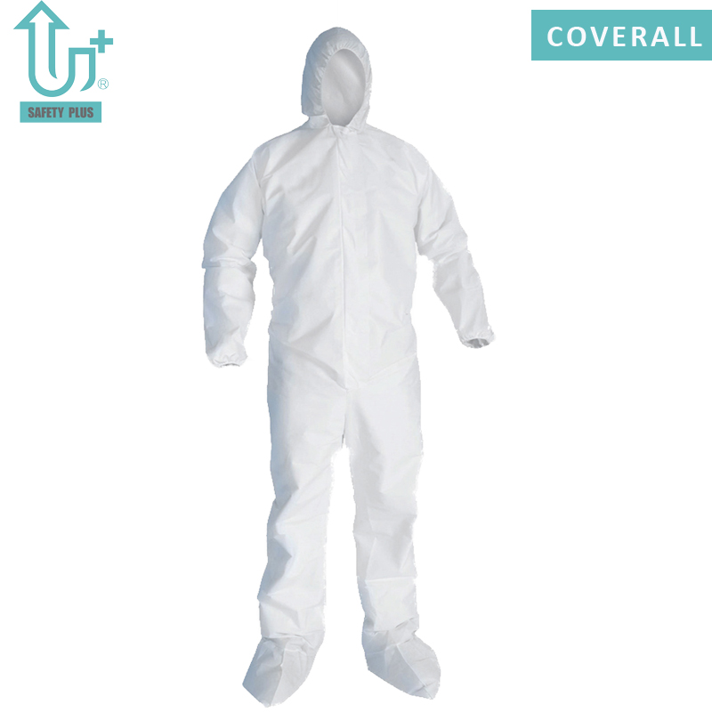 Tip 5/6 Mikro Gözenekli 60 ~ 80g Dokunmamış Tek Kullanımlık Tulum Koruyucu Giysi Sanayi Güvenlik Aşınma Kimyasal Genel Koruma Elbisesi