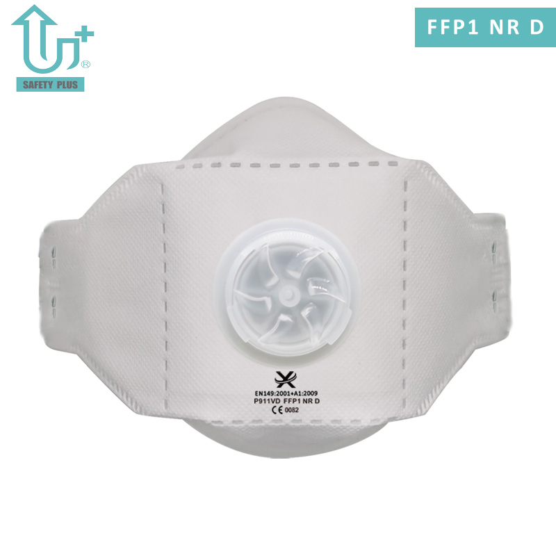 İki Renkli Statik Pamuk FFP1 Nr D Filtre Derecesi Katlanabilir Yüz Koruyucu Güvenlik Toz Maskesi Solunum Cihazı