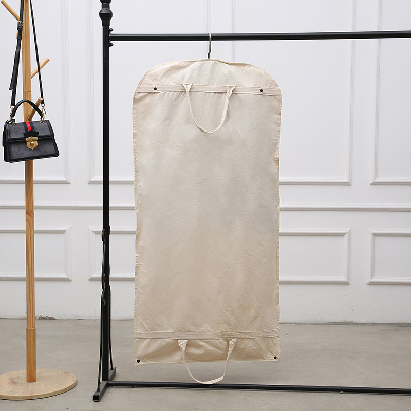 Pamuk kanvas takım elbise toz beyaz elbise çantası üreticisi markalı askılı kıyafet çantası yıkanabilir ev pamuk toz torbası